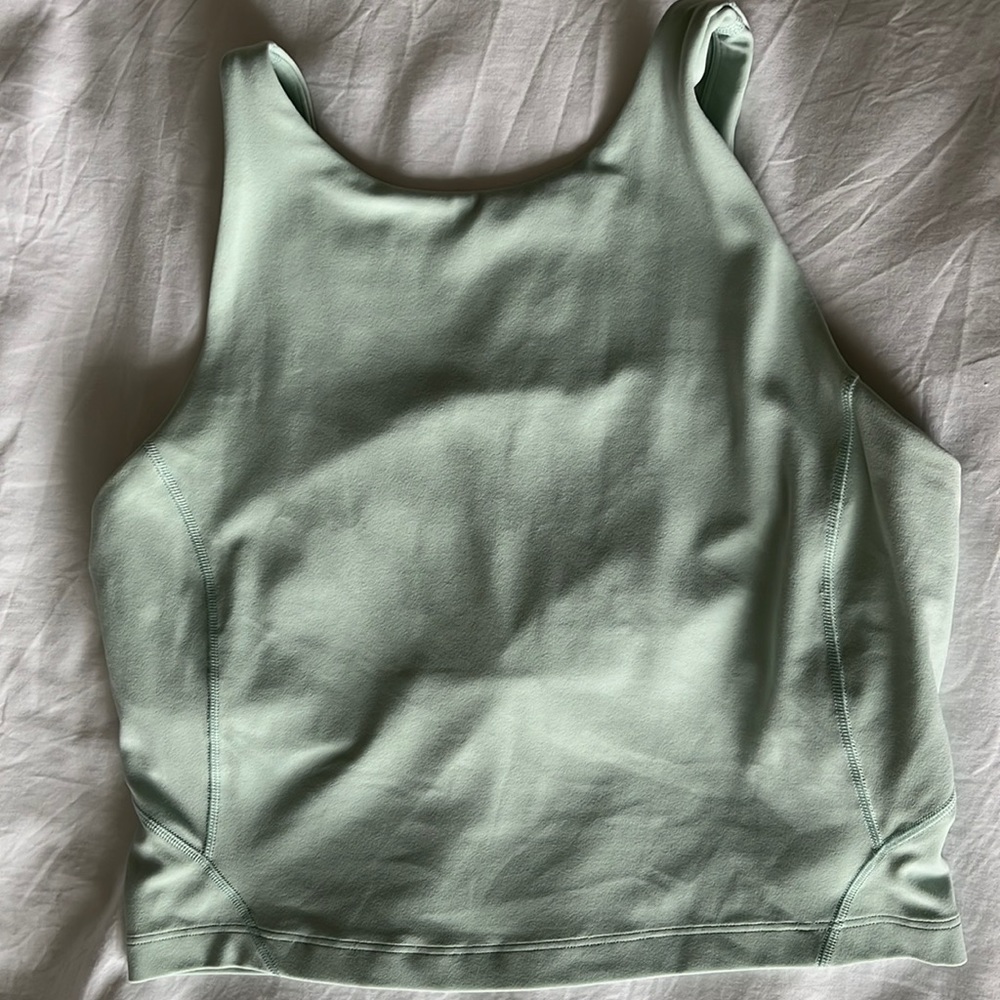 Lululemon sea-foam green high neck longline sports bra